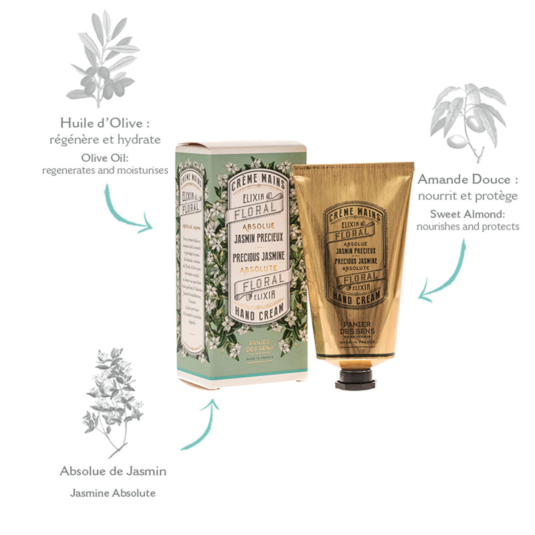 Pack 4 crèmes mains 75ml multi-senteurs - Jasmin, Fleur d'oranger, Miel, Amande