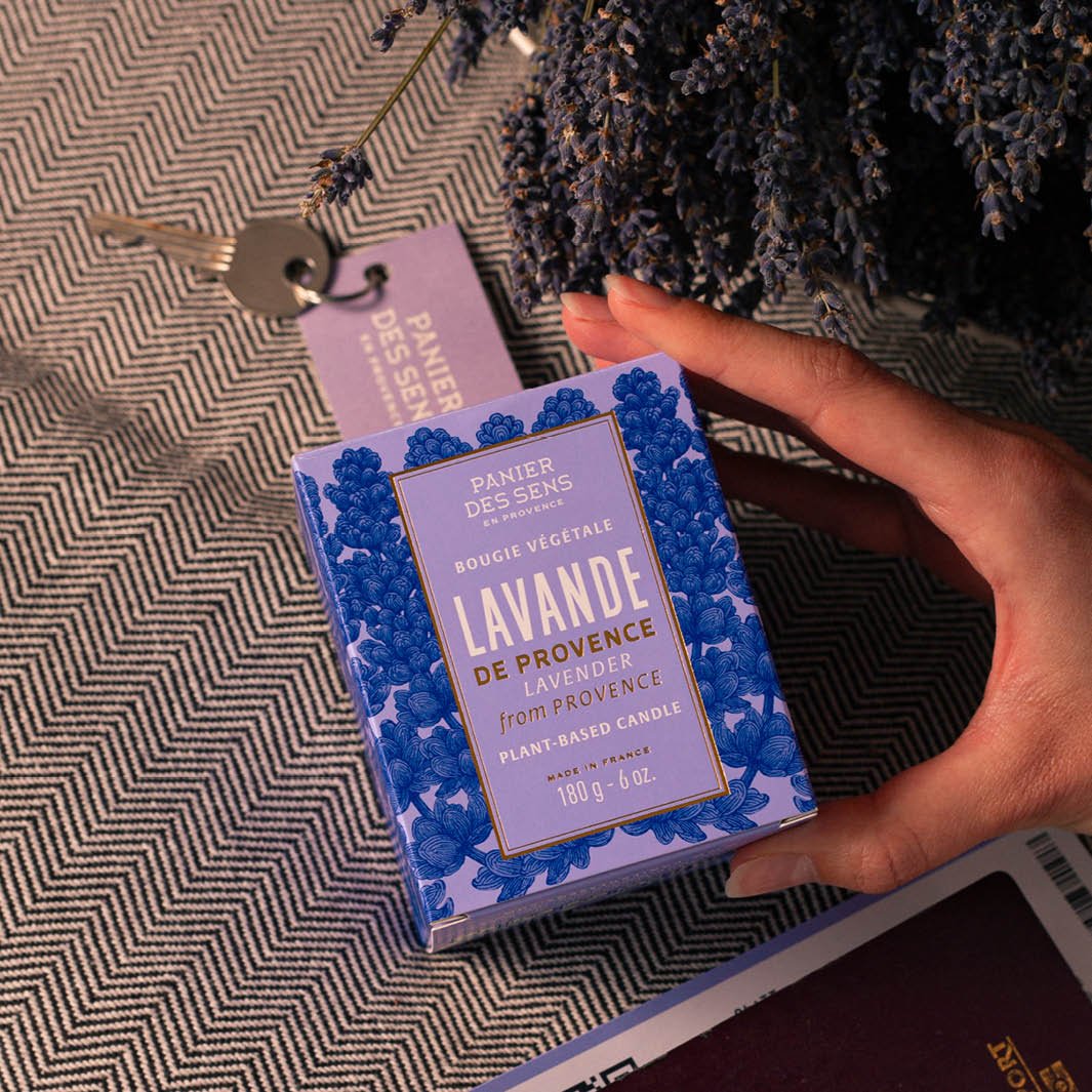 Bougie lavande 180g – Cire végétale & parfum relaxant - Panier des Sens