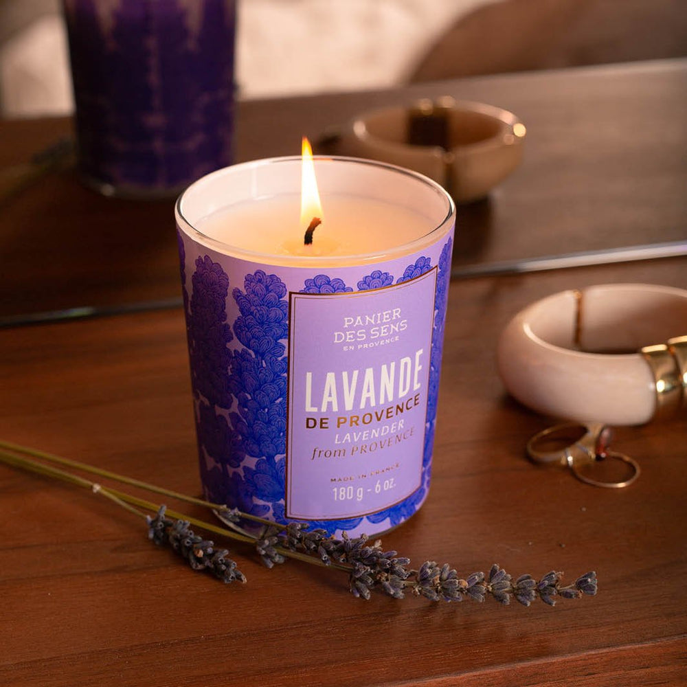 Bougie lavande 180g – Cire végétale & parfum relaxant - Panier des Sens