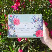 Coffret cadeau 3 savons solides parfumés - Coton, Lavande, Nectar de Rose 3x100g - Panier des Sens