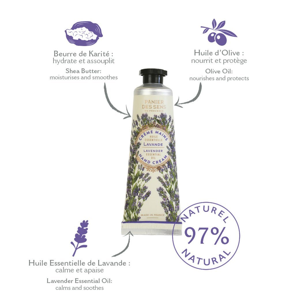 Coffret Crèmes Mains aux huiles essentielles - Lavande, Rose, Verveine (3x30ML) - Panier des Sens