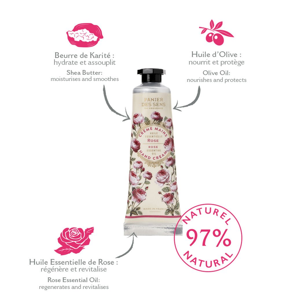 Coffret Crèmes Mains aux huiles essentielles - Lavande, Rose, Verveine (3x30ML) - Panier des Sens