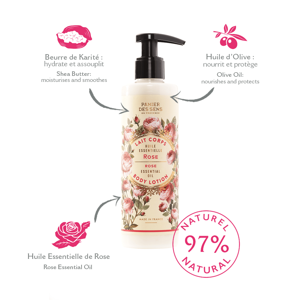 Lait pour le corps - Rose Envoûtante 250ml - Panier des Sens