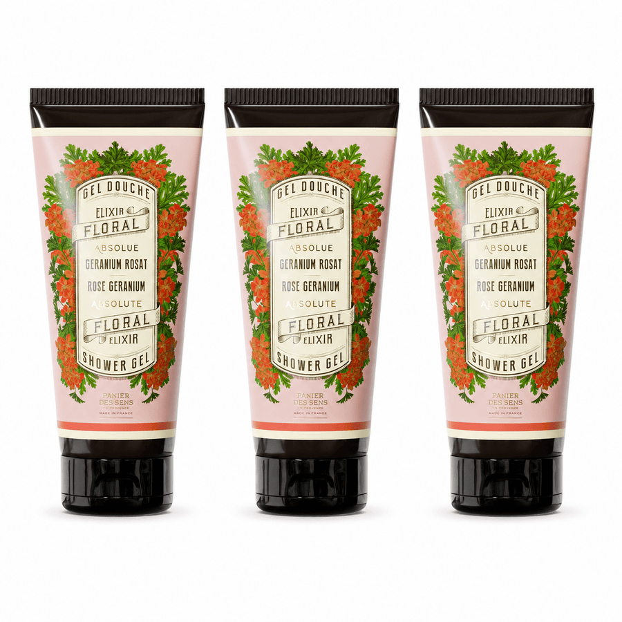 Lot de 3 Gels Douche Géranium 200ml - Panier des Sens