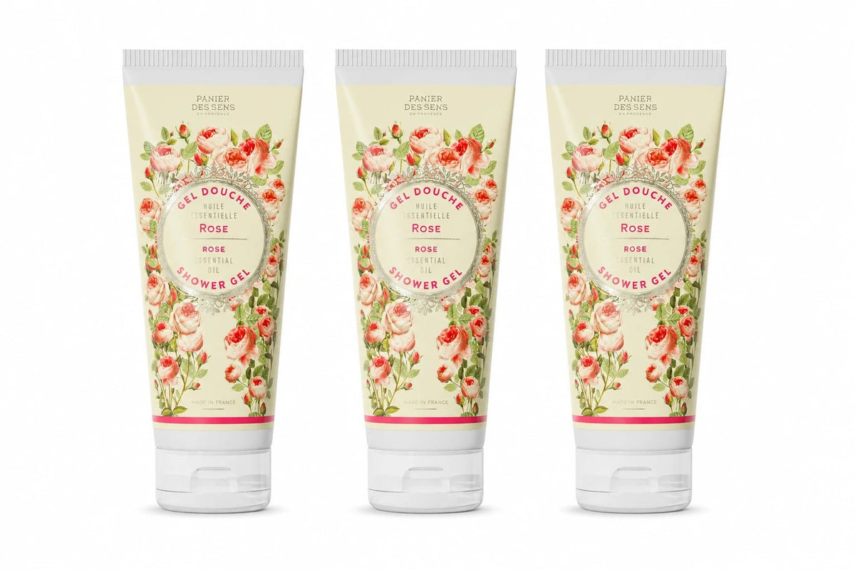 Lot de 3 gels douche Rose Envoûtante 200ml - Panier des Sens