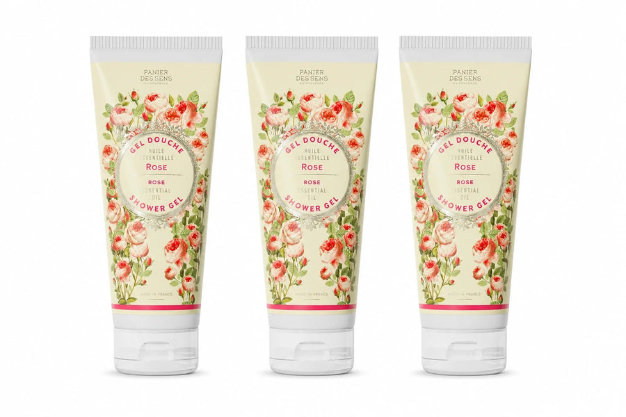 Lot de 3 gels douche Rose Envoûtante 200ml - Panier des Sens