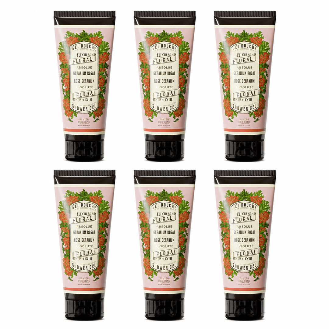 Lot de 6 Gels Douche Géranium 200ml - Panier des Sens