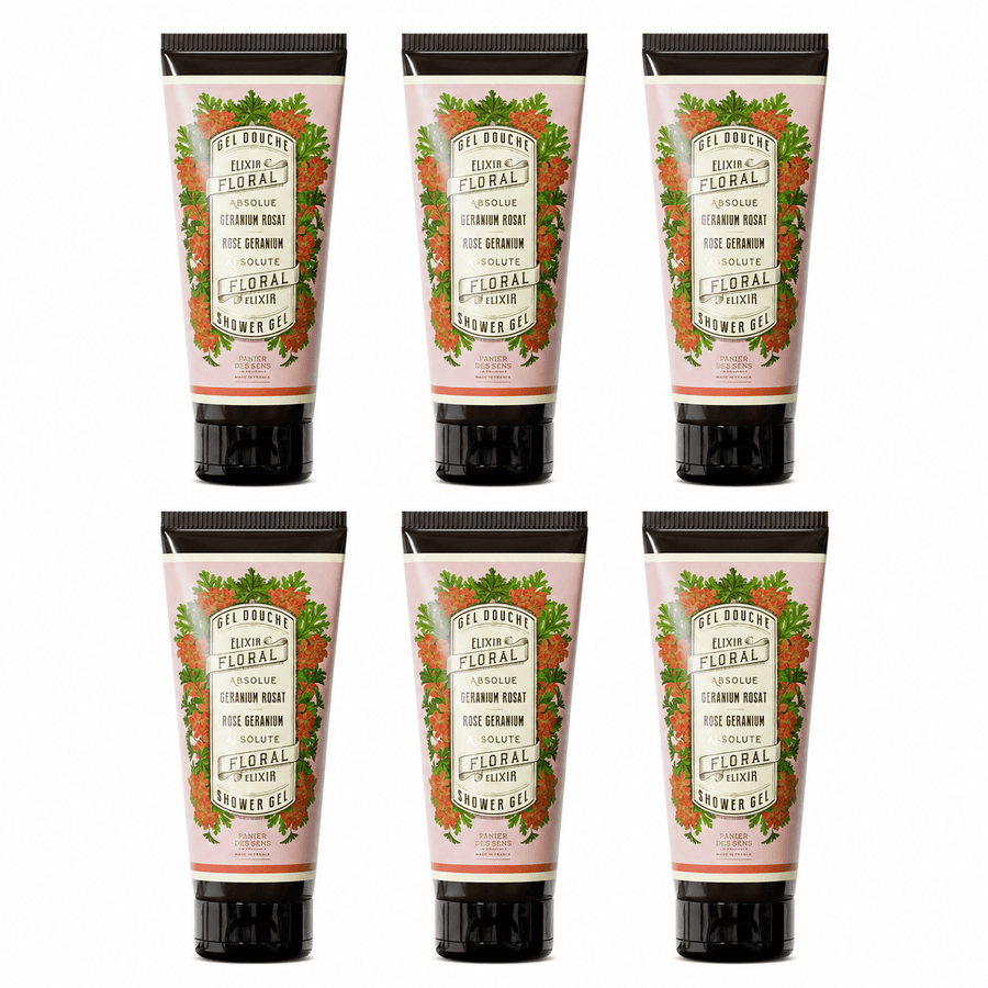 Lot de 6 Gels Douche Géranium 200ml - Panier des Sens
