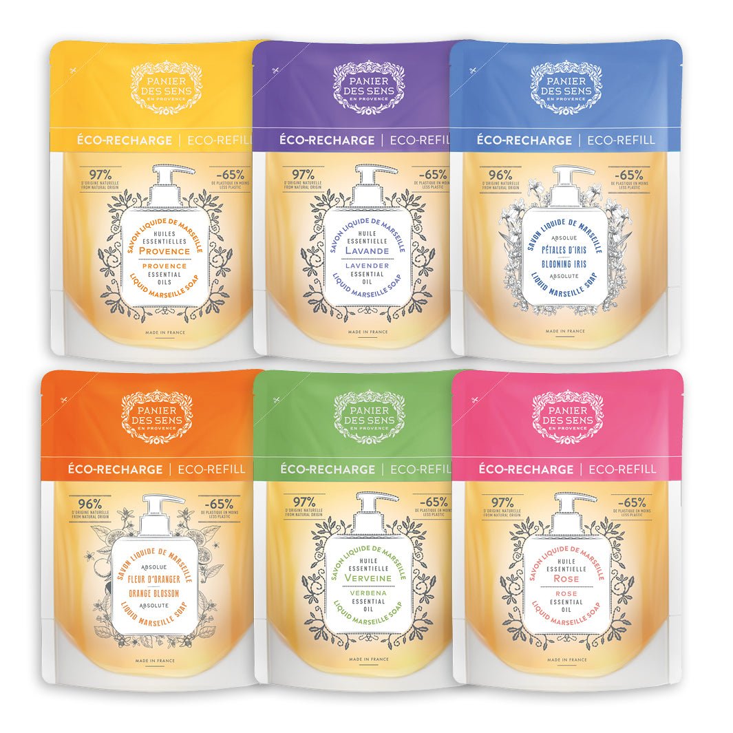 Pack de 6 recharges de savons liquide multi - senteurs 500ml - Panier des Sens