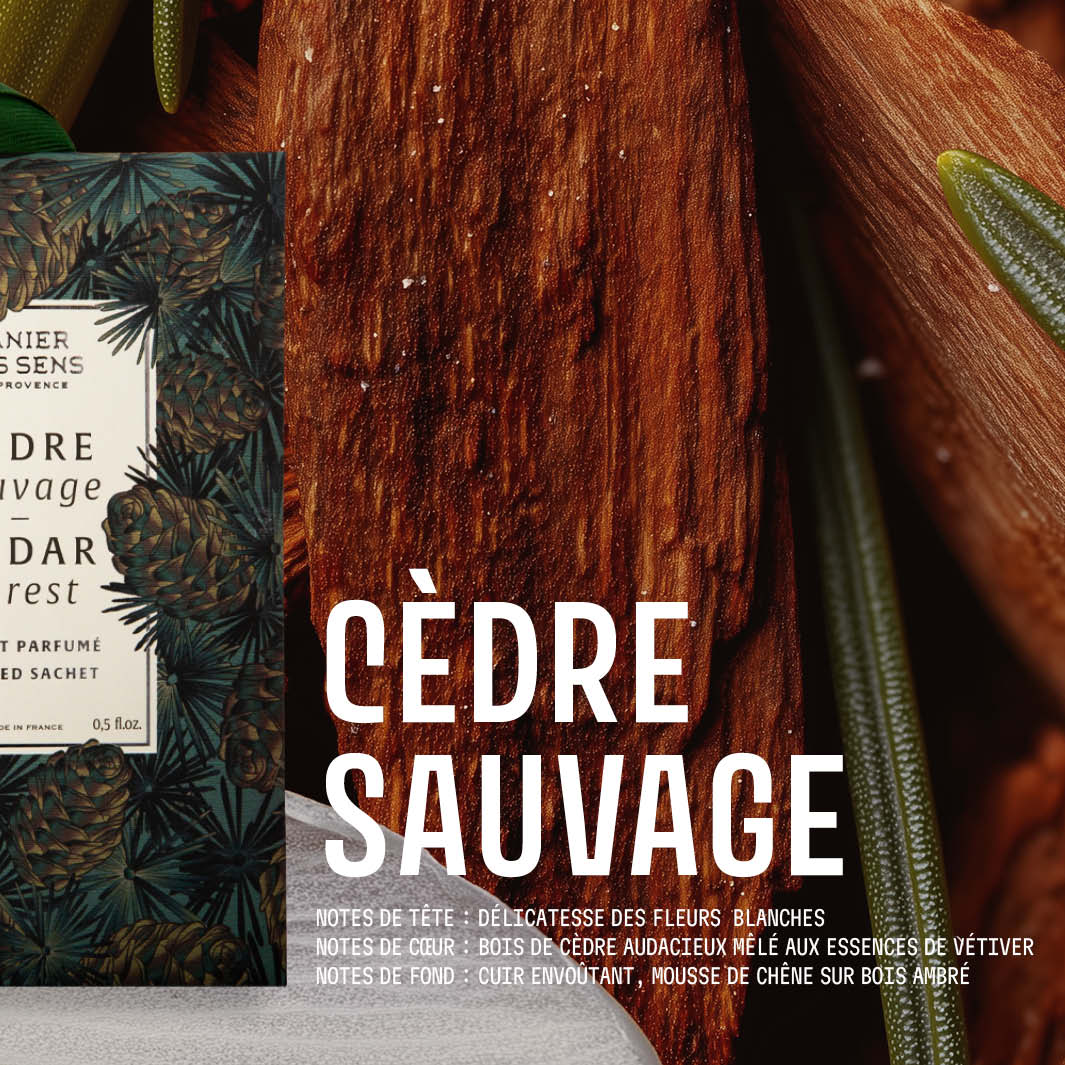 Sachet parfumé 15g Cèdre sauvage - Panier des Sens