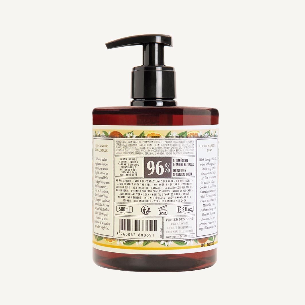 Savon de Marseille liquide | Fleur d’Oranger 500ml - Panier des Sens