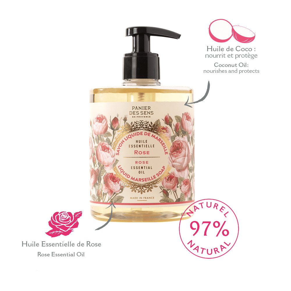 Savon de Marseille liquide | Rose Envoûtante 500ml - Panier des Sens