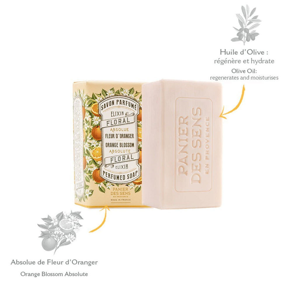Savon solide parfumé - Fleur d'Oranger 150g - Panier des Sens