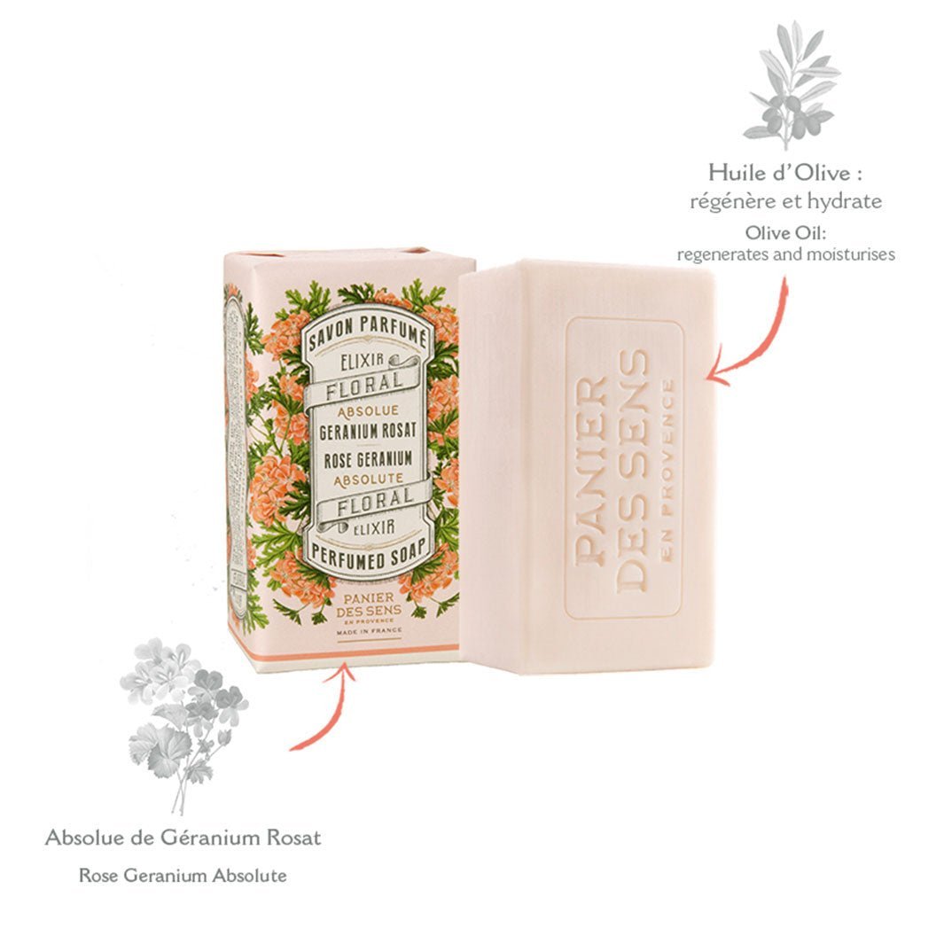 Savon solide parfumé - Géranium Rosat 150g - Panier des Sens