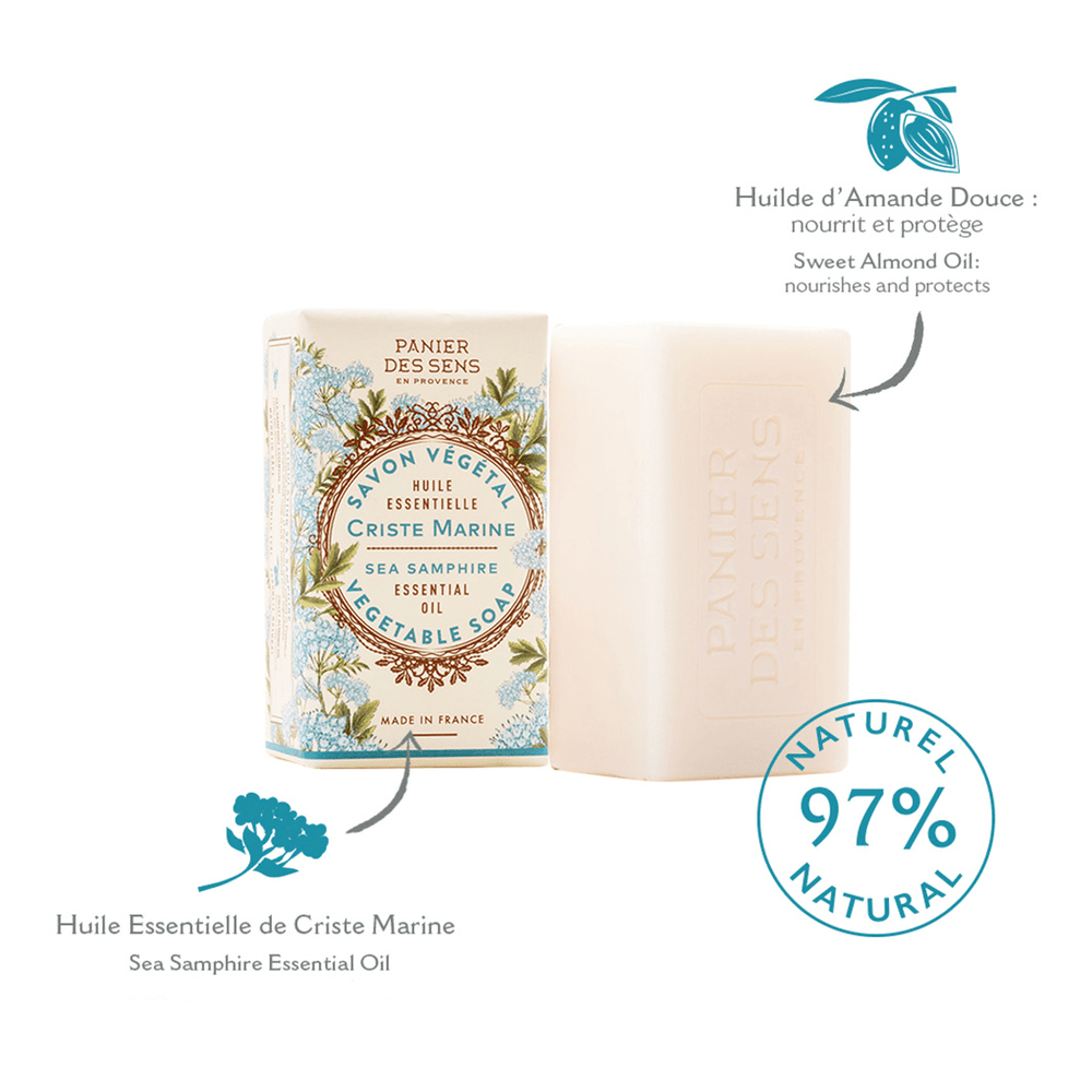 Savon solide végétal - Criste Marine Tonifiante 150g - Panier des Sens