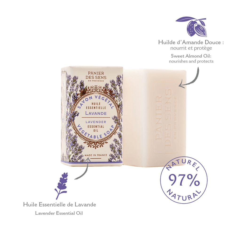 Savon solide végétal - Lavande Apaisante 150g - Panier des Sens