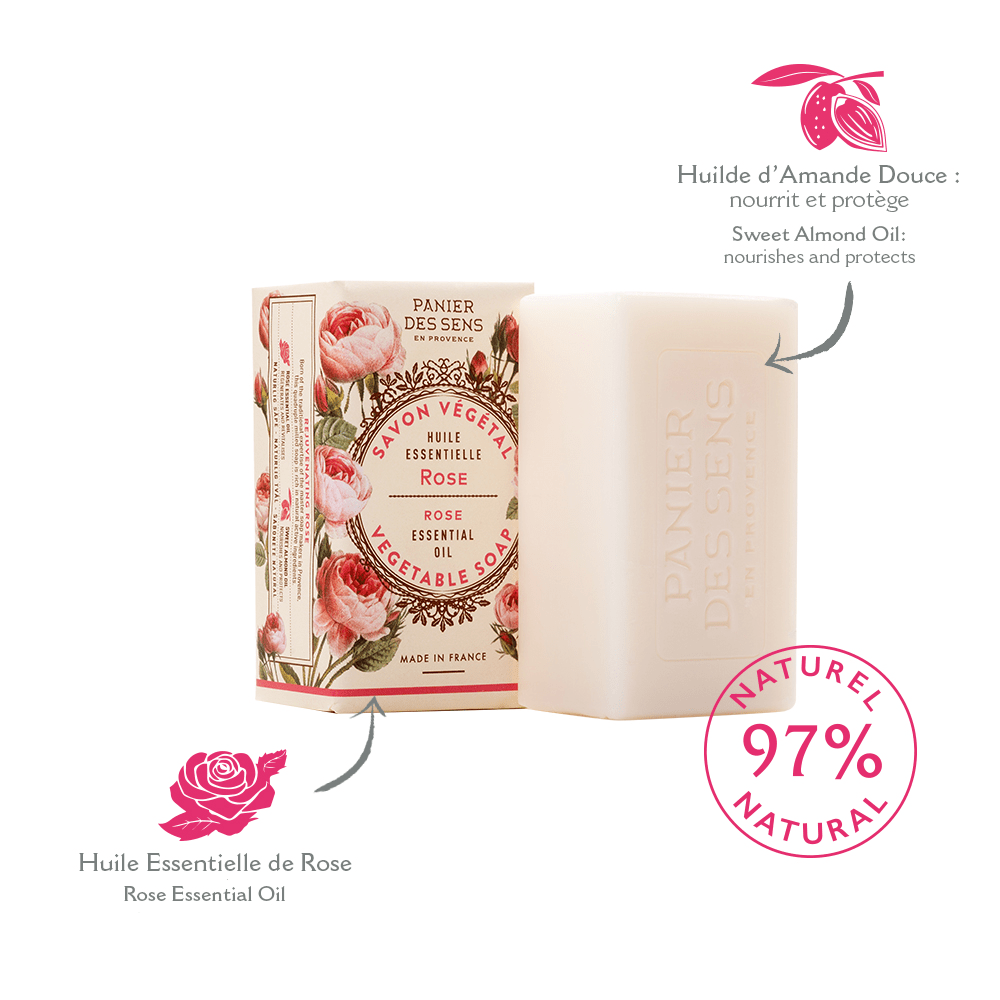 Savon solide végétal - Rose Envoûtante 150g - Panier des Sens