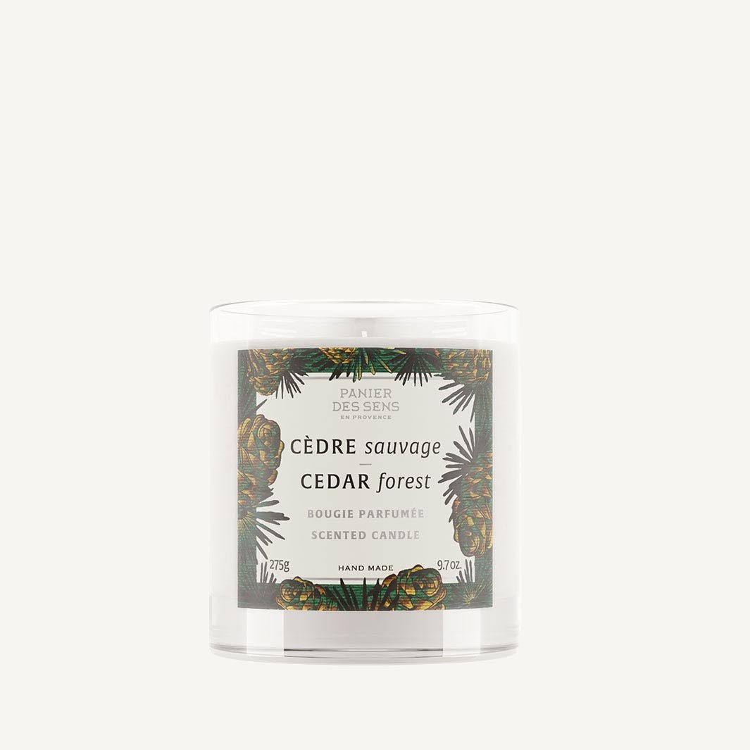 Bougie parfumée cire végétale 275G - Parfum Cèdre Sauvage - Panier des Sens