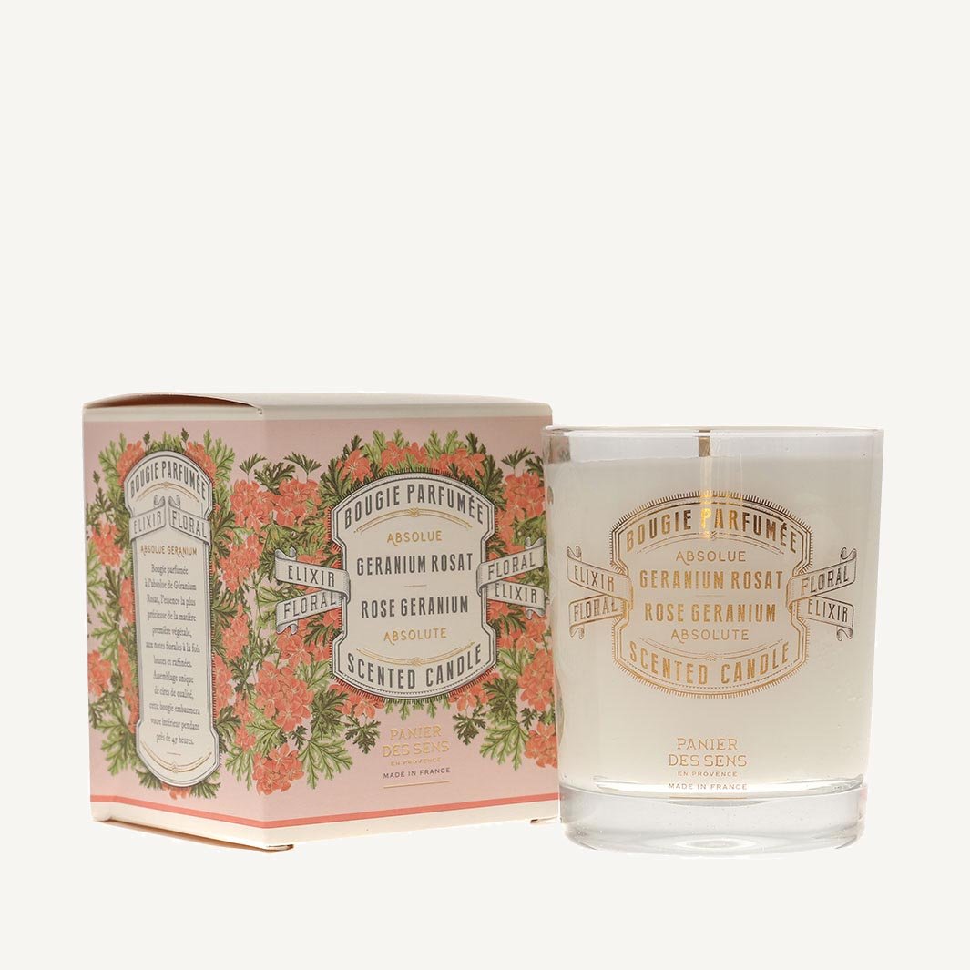 Bougie Parfumée - Parfum Géranium Rosat 180g - Panier des Sens