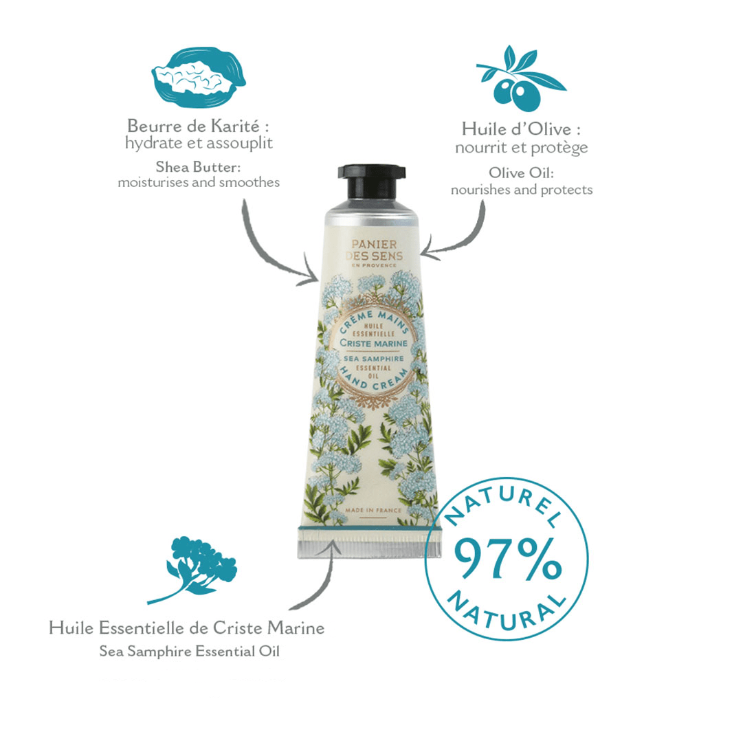 Crème pour les mains - Criste Marine Tonifiante 30ml - Panier des Sens
