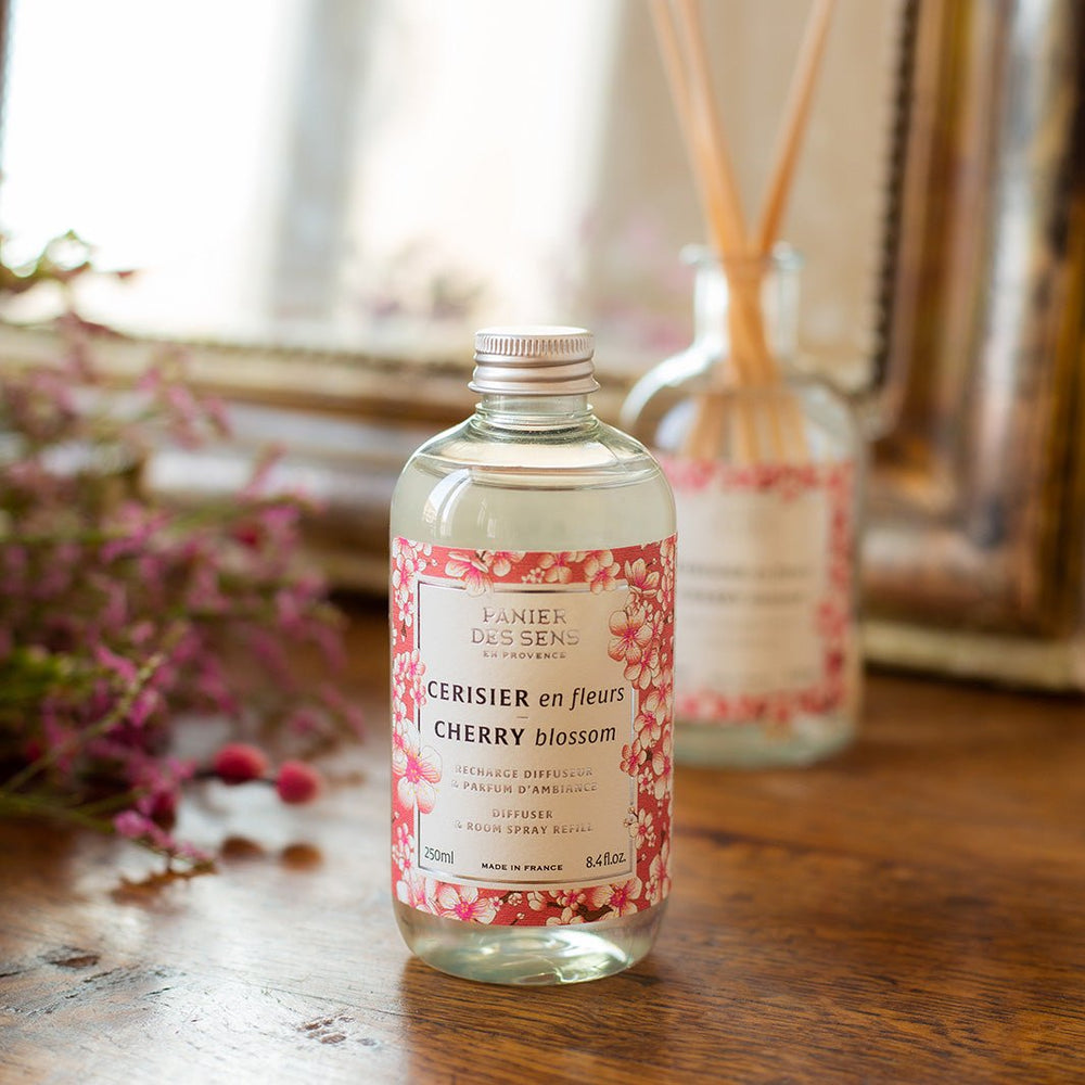 Recharge diffuseur et parfum d'ambiance - Cerisier en Fleurs 250ml - Panier des Sens