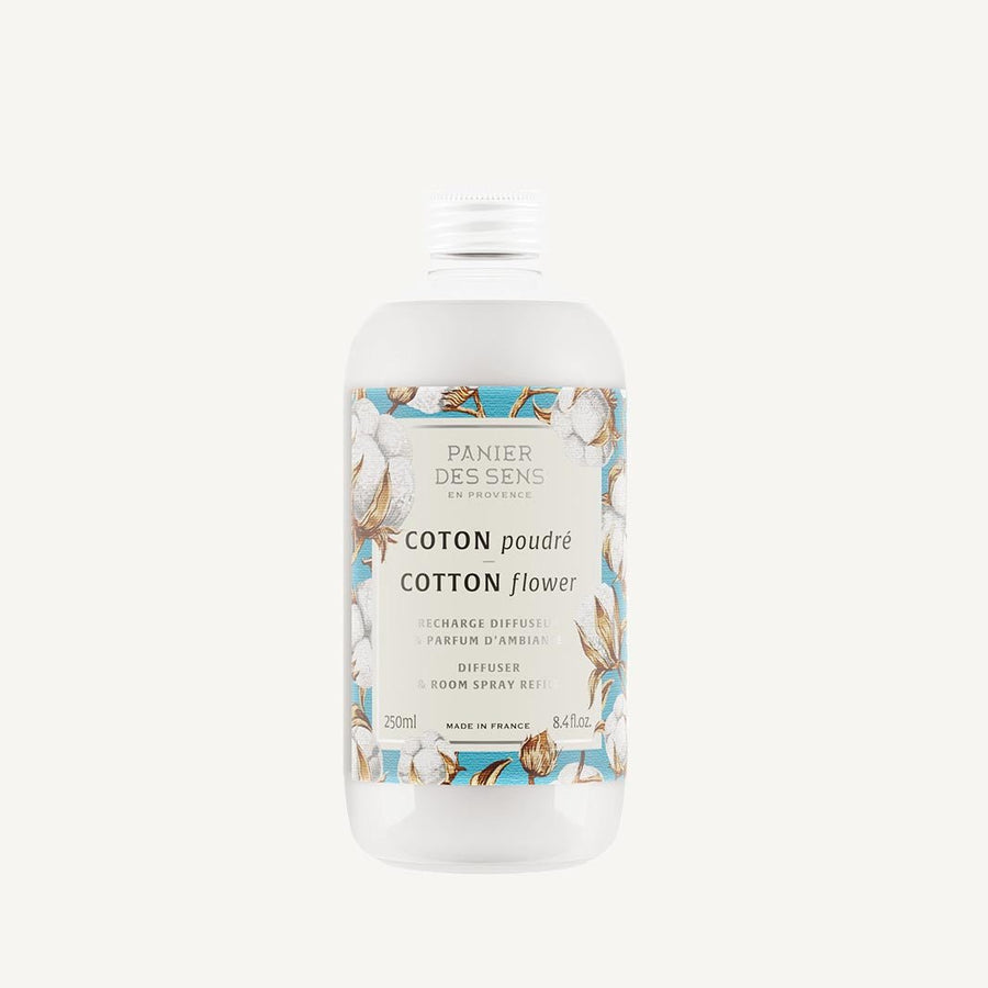 Recharge diffuseur et parfum d'ambiance - Coton Poudré 250ml - Panier des Sens